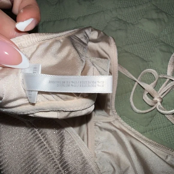 Aerie Cream Ribbed Bandeau with Stretchy Comfort - Picture 8 of 8